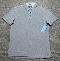Fairlane Polo Shirt Mens Medium Blue Performance Pique Stretch Knit Anti-Odor