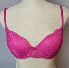 Black Fuchsia By Secret Lace Underwire Laced Floral Bra Color Rose Free Shipping