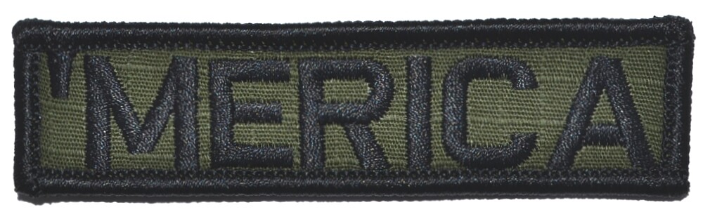 ‘MERICA – 1″x3.75″ Hat Patch Police Military Funny w/ Fastener