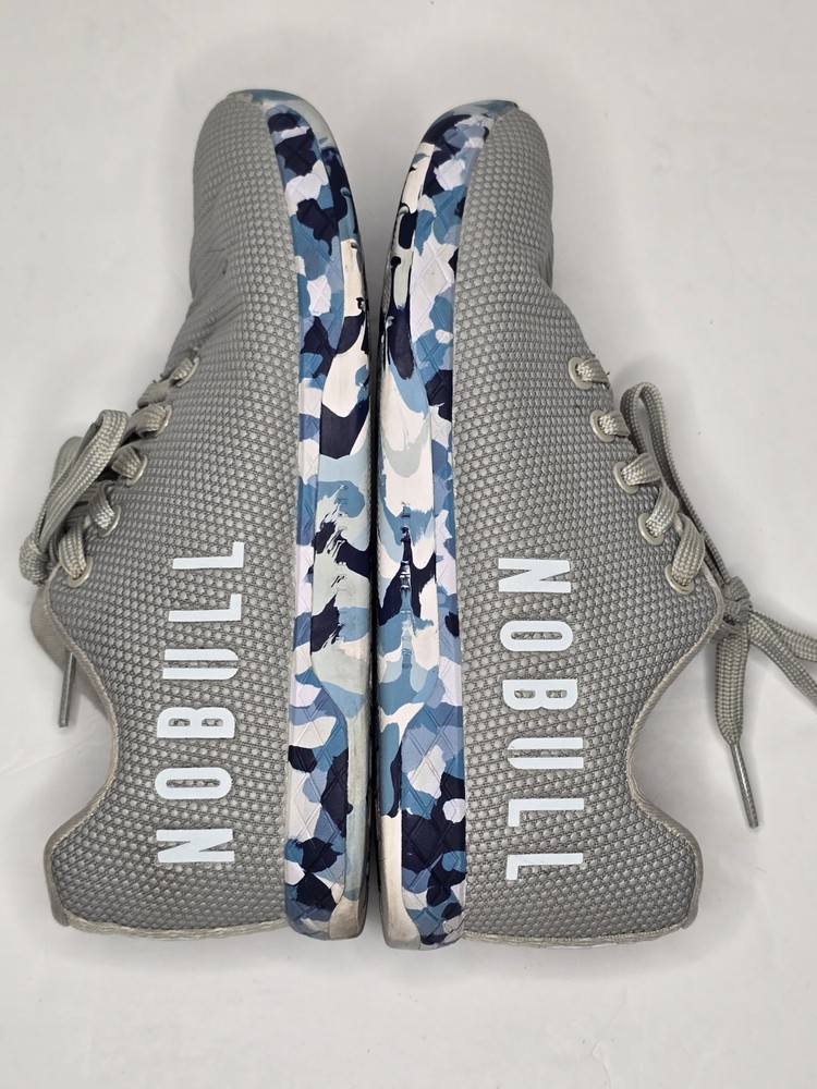 NoBull Outwork Trainers M 5/W 6.5 Blue Camo/Gray Gym CrossFit Sneakers Shoes