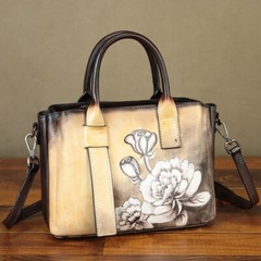 Genuine Leather Purse and Handbag for Women Hand painted Crossbody Shoulder Bag