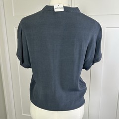 NWT Mustard Seed Blouse – Women’s SMALL- Slate Grey Tie Front Dolman Sleeve $58