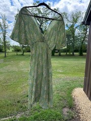 Black Swan Light Green Floral Dress