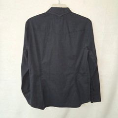Howe Button Up Shirt Mens L Black Western Cowboy Yoke Multi Button Cuff Cotton