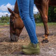 HISEA Women’s Duck Chelsea Rain Boots Waterproof Short Outdoor Mud Garden Boots