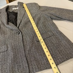 Larry Levine for Dressbarn Heather Grey Herringbone Blazer Womens Plus Size 18W
