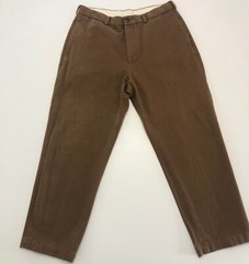 vtg Brooks Brothers 346 Pants 35×29.5 Brown 100% Soft Cotton Twill Hong Kong