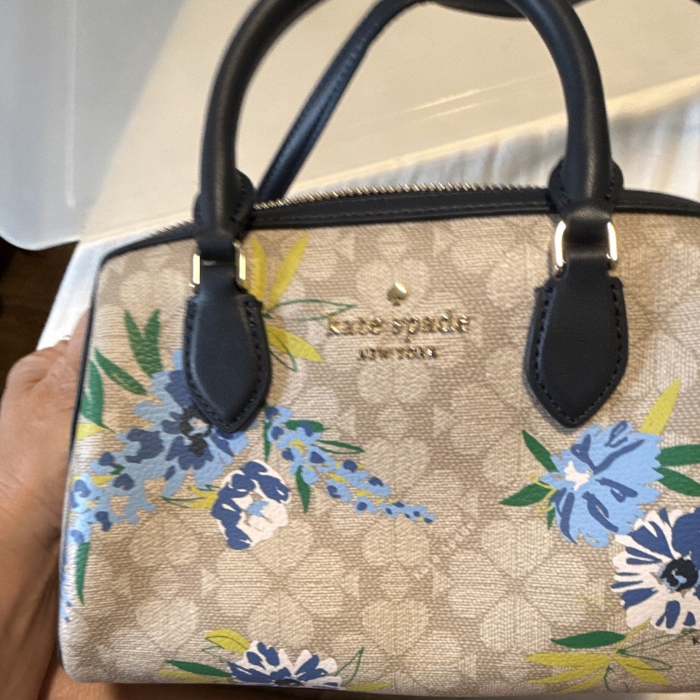 kate spade new york Small Floral Satchel Top Handle, Zip, Detachable Strap