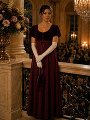 VTG Liz Claiborne Dress 14 NWT Burgundy Velvet Satin Maxi Gown Bridgerton 1990s