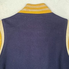 Vintage 60s Varsity Letterman Navy Blue Yellow Wool Leather Howe Jacket Small