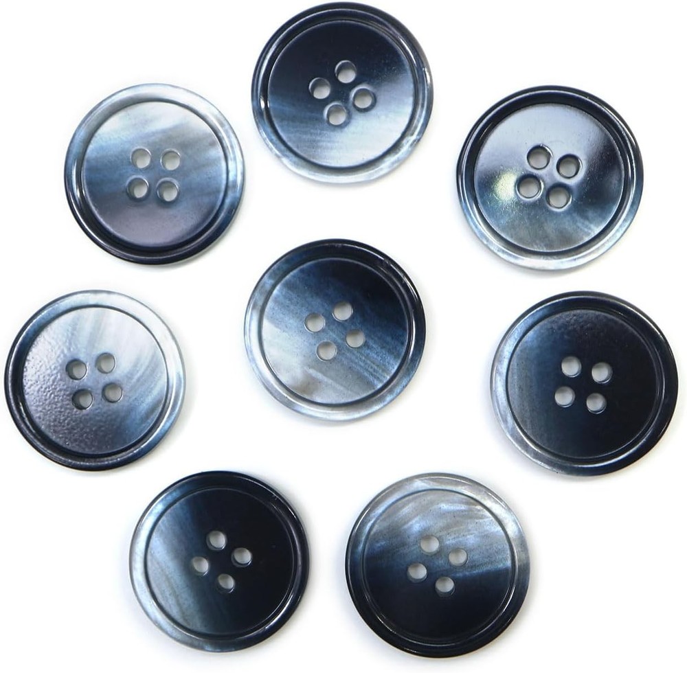 Gradient Four Hole Button Dark Navy Suit Coat 8 Pieces 23mm B-685