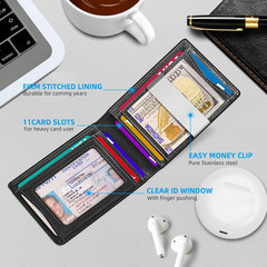 BULLIANT Men Wallet Airtag&Standard Use,Slim Front Pocket Wallet Money Clip for