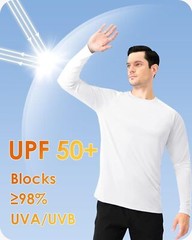 Men’s UPF 50+ Sun Protection UV SPF Shirts Long Sleeve Lightweight Quick Dry Tee