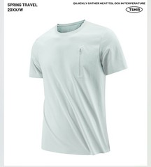 Summer outdoor breathable lightweight loose cooling short sleeve men’s