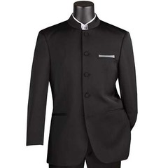 VINCI Men’s Banded Collar 5 Button Classic Fit Tuxedo Suit NEW