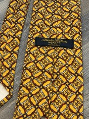 Brooks Brothers Men’s Yellow/Red/Gray/Beige Woven Silk Geometric Pointed Tie