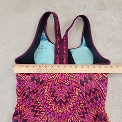 Athleta Raspberry Cayo Coco Ready To Run Tankini Swim Top L Padded