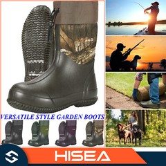 HISEA Women Garden Boots Ankle Neoprene Rubber Muck Mud Chore Working Rain Boots