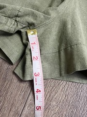 Lila Ryan Linen Blend High Waisted Shorts Size 6 Olive Green Side Button