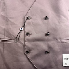 $115 BRAND NEW TAYION Mens XL Solid Mauve Double Breast Stretch Suit Jacket Vest