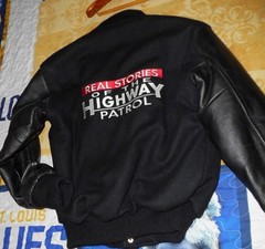 leather/wool bomber jacket REAL STORIES O.T. HIGHWAY PATROL (TV Memorabila)