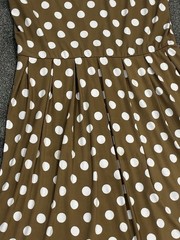 Ronni Nicole Tan White Polka Dot Dress Sleeveless Summer Size Large
