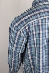Wrangler Men’s George Strait Relaxed Button Down Long Sleeve Shirt Blue Stretch