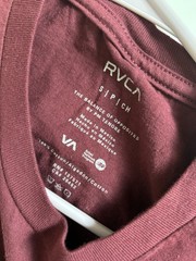 RVCA Logo Short Sleeve Crewneck Cotton T-shirt Burgundy Men’s Small Casual Shirt