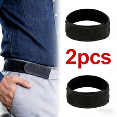 2PCS Adjustable No Buckle Belt for Men Elastic Stretch Waist Comfort Belt/L size