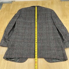 Vintage Nordstrom Camel Hair Blazer Mens 40R Classic Fit Beige/Black/Red Plaid