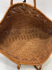 Dragon Diffusion Leather Mesh Totebag Handbag Brown 40x20x5cm Used