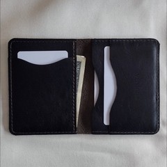 handmade real leather wallet horween black horsehide