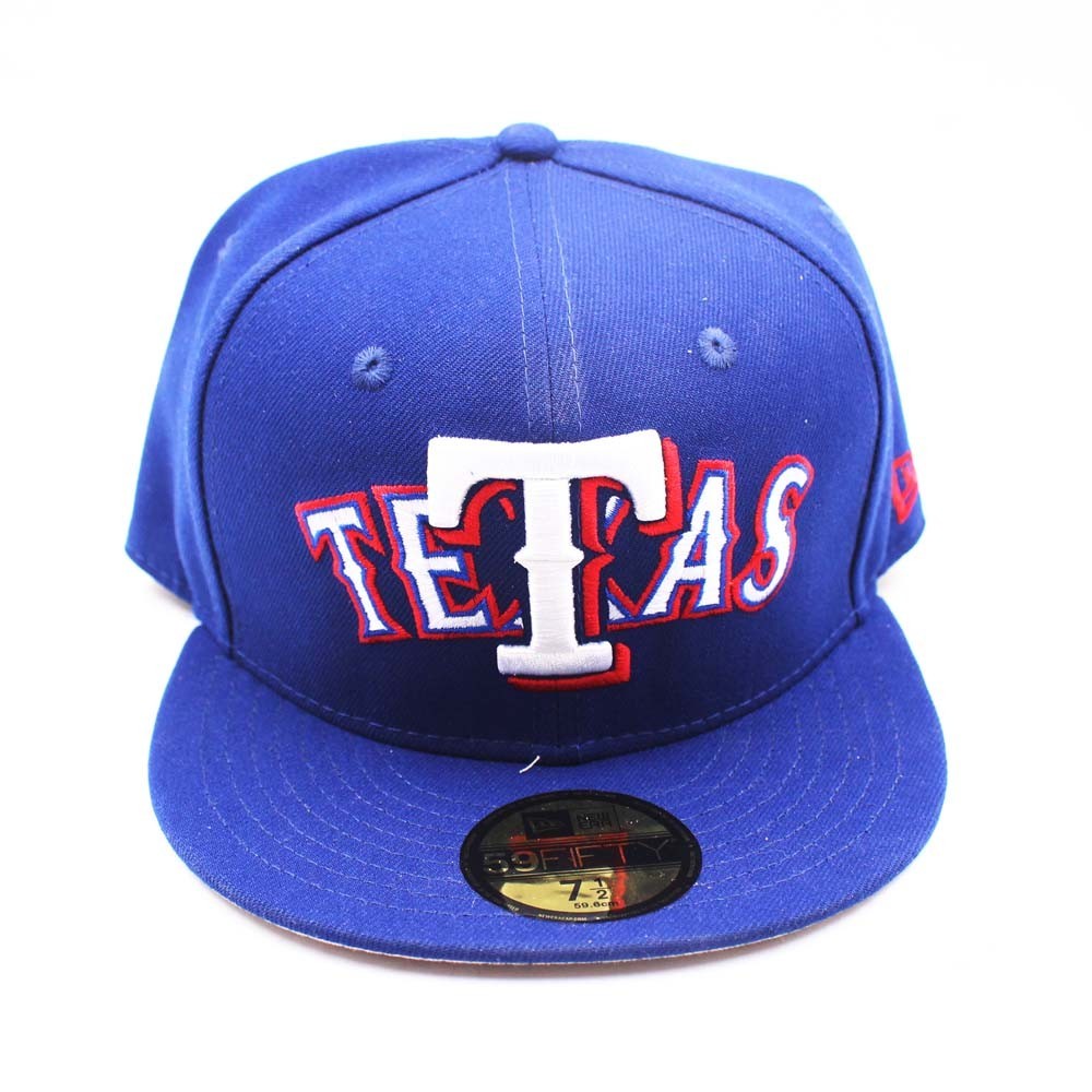 Texas Rangers Tetas Hat Rare Banned 59Fifty New Era Fitted Overlap Hat Cap