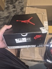 Air Jordan 5 Reimagined Mid Sneakers Black White Red Lace Up 759376-001 SZ 4Y