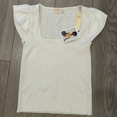 NATION LTD Alicia Smocked Ruffle Top – Optic White NWT Size Medium Retail 110