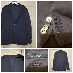 Suitsupply Blazer Mens 38R Blue Silk Cotton Herringbone Sport Coat Working Cuffs