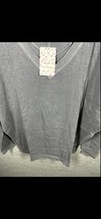 NEW Free People Women’s On My Mind V-Neck Long Sleeve Shirt Dark Gray Size XS