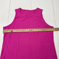 Pink Ribbed Knit Basic U-Neck Tank Top Women’s Size 5X-Large NEW