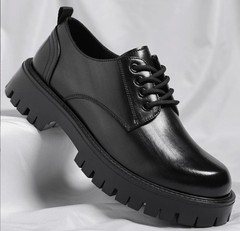 British Mens Lace Up Thick Sole Oxfords Casual Dress Prom Creeper Business Shoes