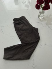 Murano Mens Elastic Waist Pants Grey Size L Comfort Fit Slacks Stretch Casual