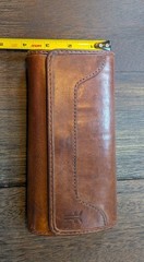 Frye Melissa Continental Snap Trifold Wallet Cognac Brown Distressed Leather