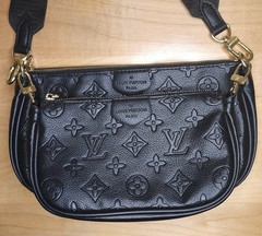 Louis Vuitton Multi Pochette Shoulder Bag Black Leather