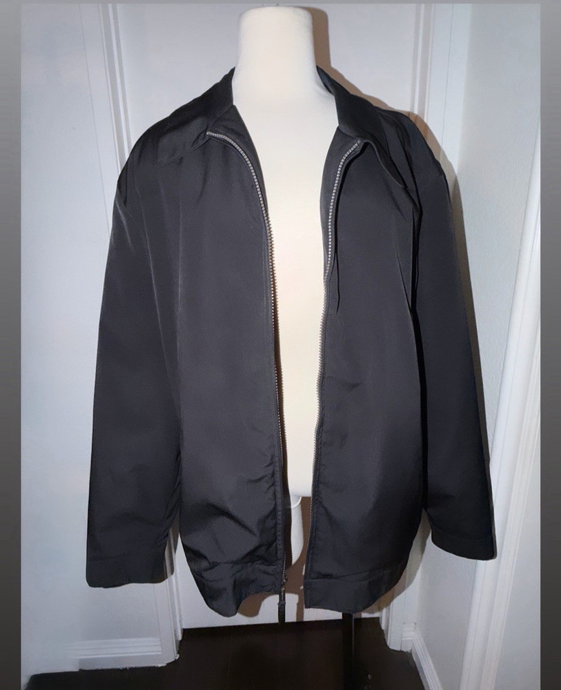 Claiborne Men’s Black Full Zip Jacket Stand-Up Collar XL Regular Fit Mid