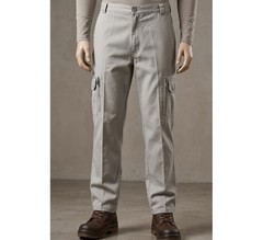 Mens Tailored Work Utility Cargo Pants, Size 56, Grey, Cotton