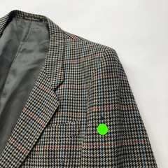 Ermenegildo Zegna Tessuto Houndstooth 44 Wool Sport Coat Beige Black PLS READ