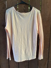Pact 100% Organic Cotton Lightweight Long Sleeve Apricot Ophelia Shirt Sz M
