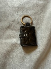 Vintage Coach Y2K Mini Photo Frame Keychain Black C Logo Bag Charm Heart