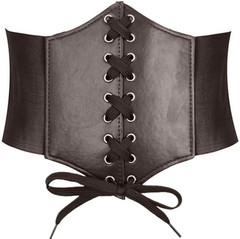 Lace-Up Waspie Corset Belts for Women Elastic Waist Belt Tied Retro Wide Belt
