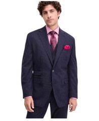Tayion Mens Classic fit Sport Coat Blazer 42 S Navy Blue Striped