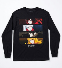 RWBY Graphic Print Long Sleeve T-Shirt Men’s M Black Ruby Rose Anime Cartoon Tee